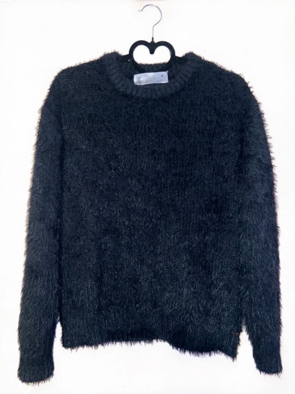Savage X Fenty Black Fuzzy Crewneck Sweater